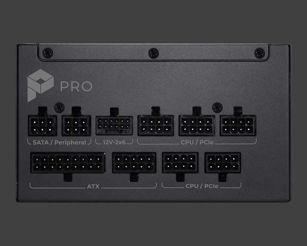 1000W MSI PRO A1000PL PCIE5 POWER SUPPLY