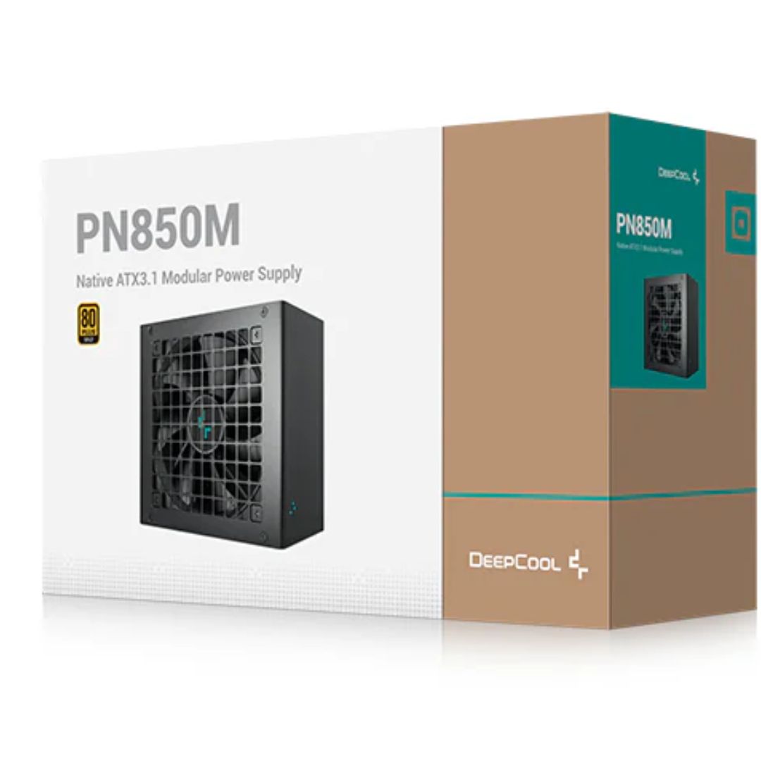 DeepCool PN850M Gamer Storm 850W 80+ Gold Certified Fully Modular ATX Power Supply, 120mm Fan, Japanese Capacitors, DCtoDC, ATX12V V3.1, 100,000 MTB