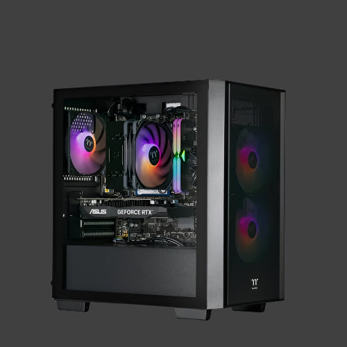 Thermaltake Gaming System Genesis Ultimate V4 - AMD 5600 / RTX 4060 / B550 WIFI / 16GB RGB RAM / H16 Black