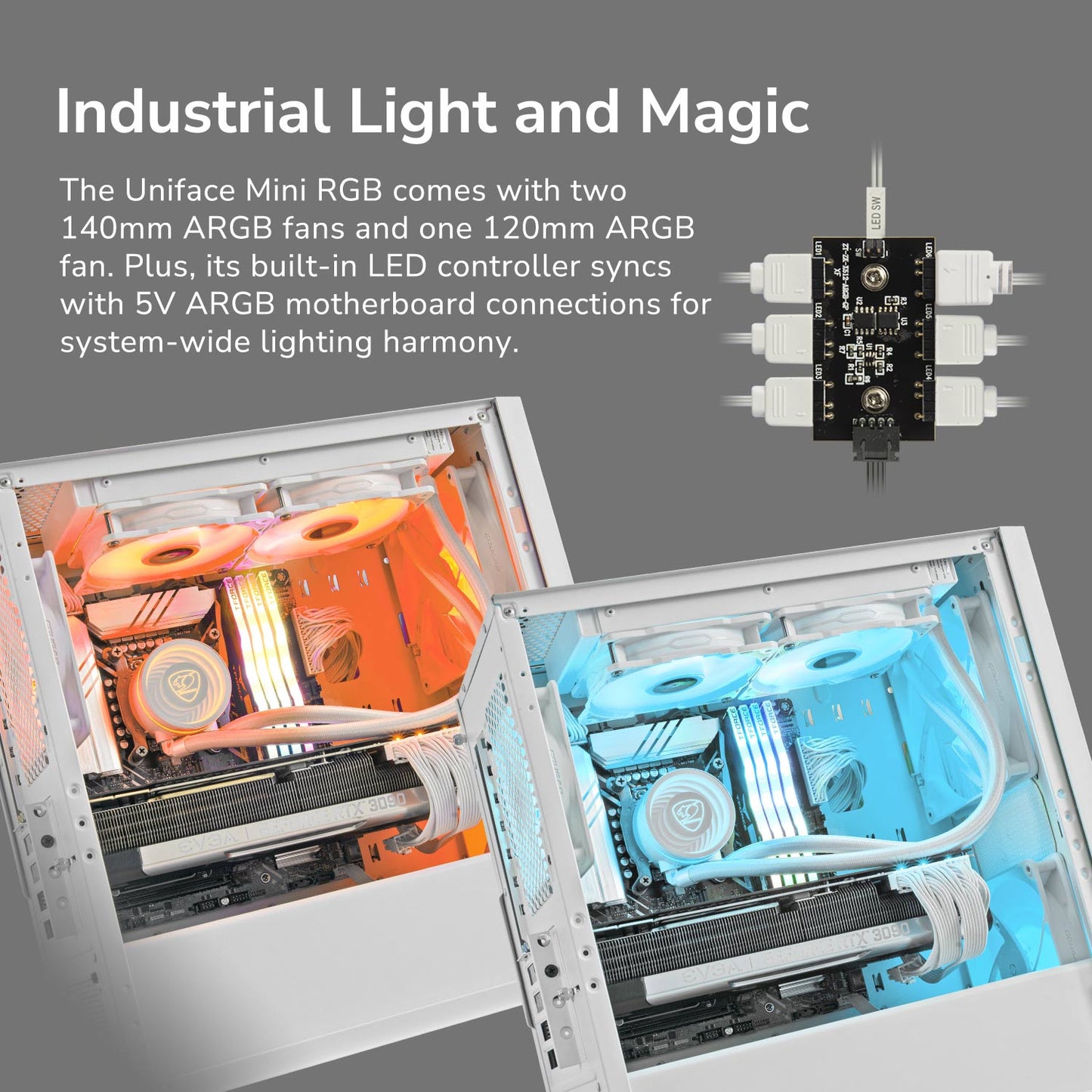 Cougar UNIFACE MINI RGB WHITE mATX case