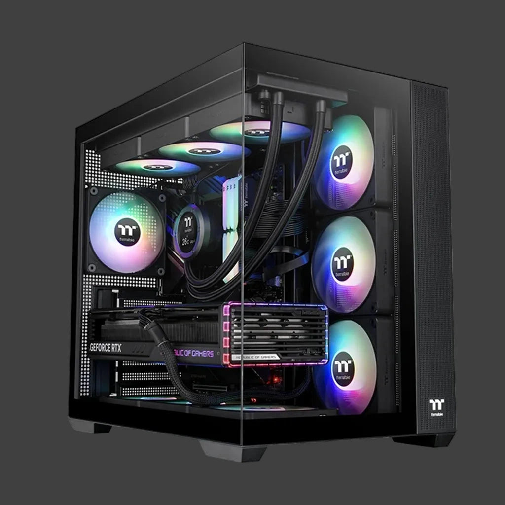 Thermaltake View 380 XL Tempered Glass ARGB Mid Tower Case Black Edition