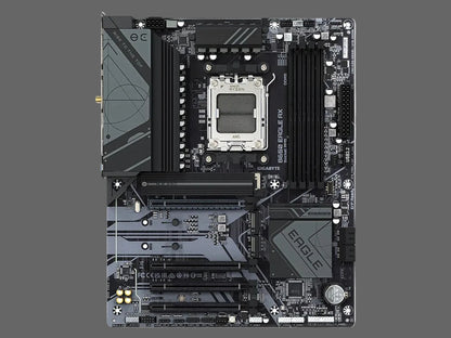 Computer motherboard on a white background