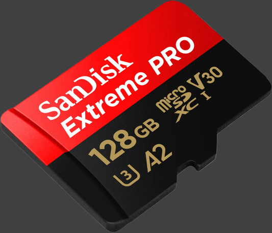 SanDisk Extreme PRO microSDXC 128GB 200MB/s R 90MB/s W UHS-I U3 C10 V30 A2 Card