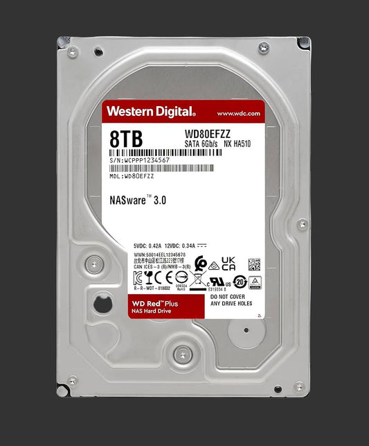 Western Digital 8TB Red Plus NAS 3.5 WD80EFPX -256mb Cache