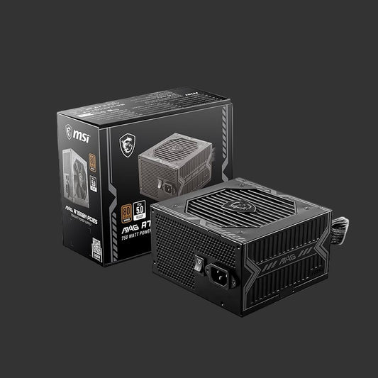 MSI MAG A750BN PCIE5, 750W,DC to DC power Design, Active PFC, ATX, PCIe 5.0(300W), 2xPCI-E, 5xSATA, 2xPERIPHERAL,FDD