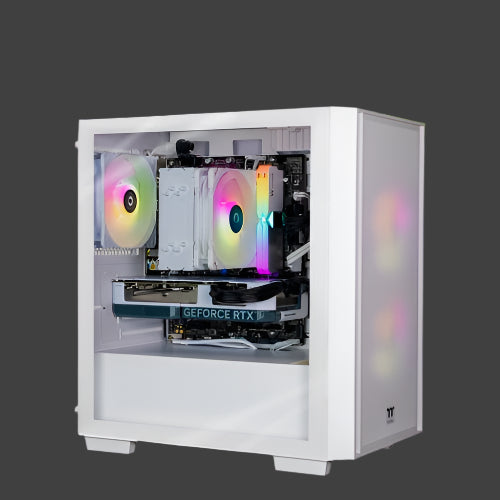 Thermaltake Gaming System Genesis V4 Ultimate SNOW - Intel 12400F / RTX 4060 / B760 WIFI / 16GB RGB RAM / H16 White