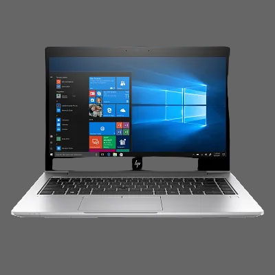 HP laptop with Windows operating system on a white background