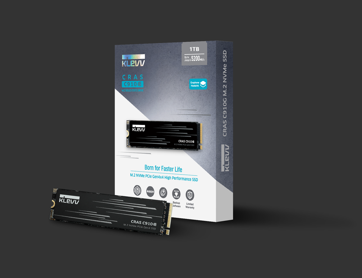 KLEVV CRAS C910G 1TB PCIe M.2 2280 SSD R/W 5000/4800