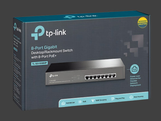 TP-Link TL-SG1008MP 8-Port Gigabit Desktop/Rackmount Switch with 8-Port PoE+