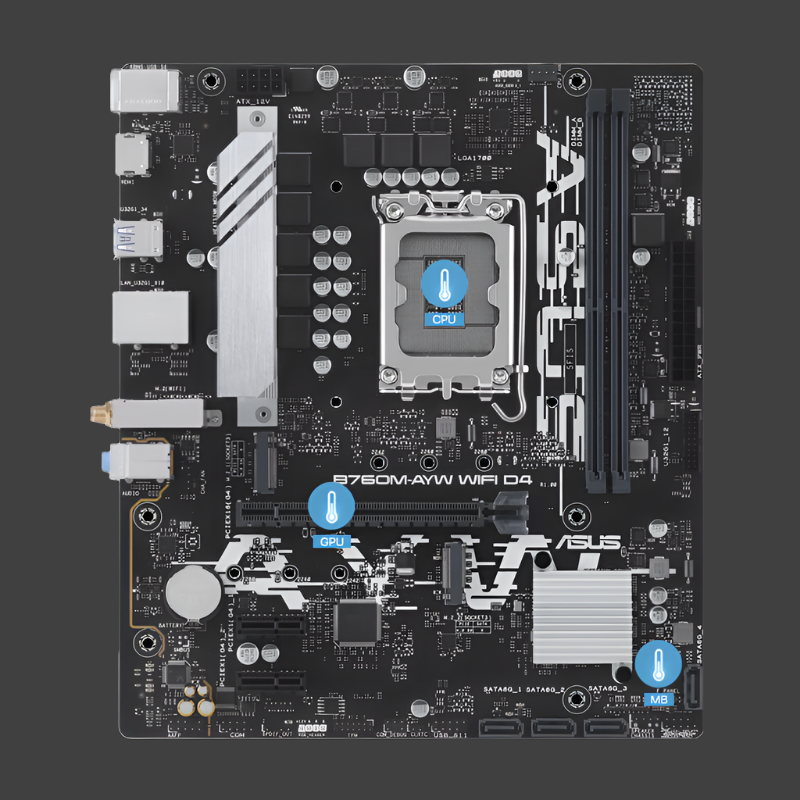 Asus B760M-AYW WIFI D4 DDR4 mATX motherboard