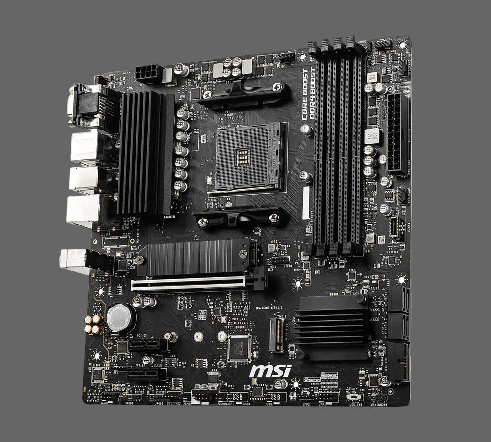 MSI computer motherboard on a white background