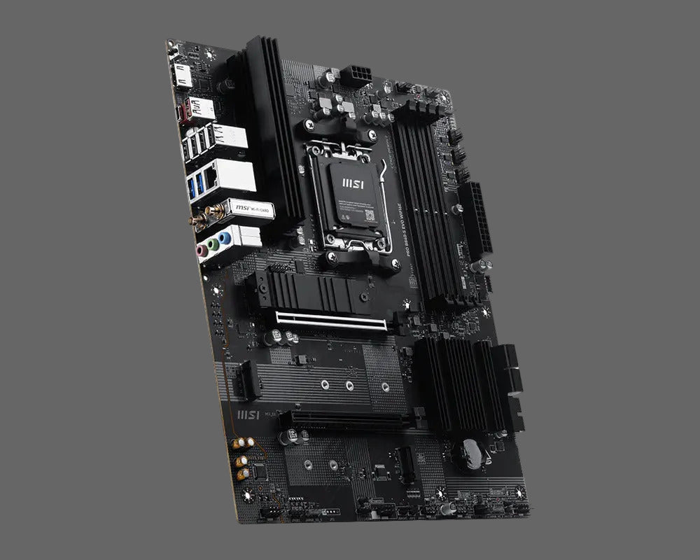 Computer motherboard on a white background