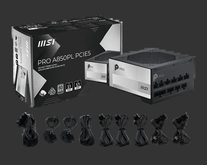 MSI PRO A850PL Platinum PCIE5 850W Power Supply