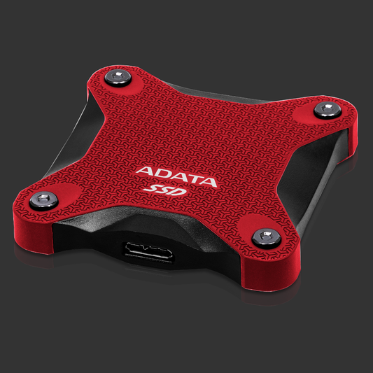 1TB EXTERNAL ADATA SSD Red Shock Resistance 10Gbps/USB 3.2 Gen 2/Read 550MB/s Write 480MB/s