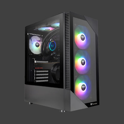 Thermaltake View Plus 200 ARGB Tempered Glass Mid Tower Case Black Edition