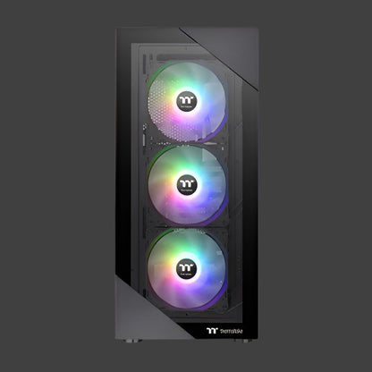 Thermaltake View Plus 200 ARGB Tempered Glass Mid Tower Case Black Edition