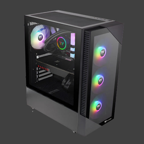 Thermaltake View Plus 200 ARGB Tempered Glass Mid Tower Case Black Edition